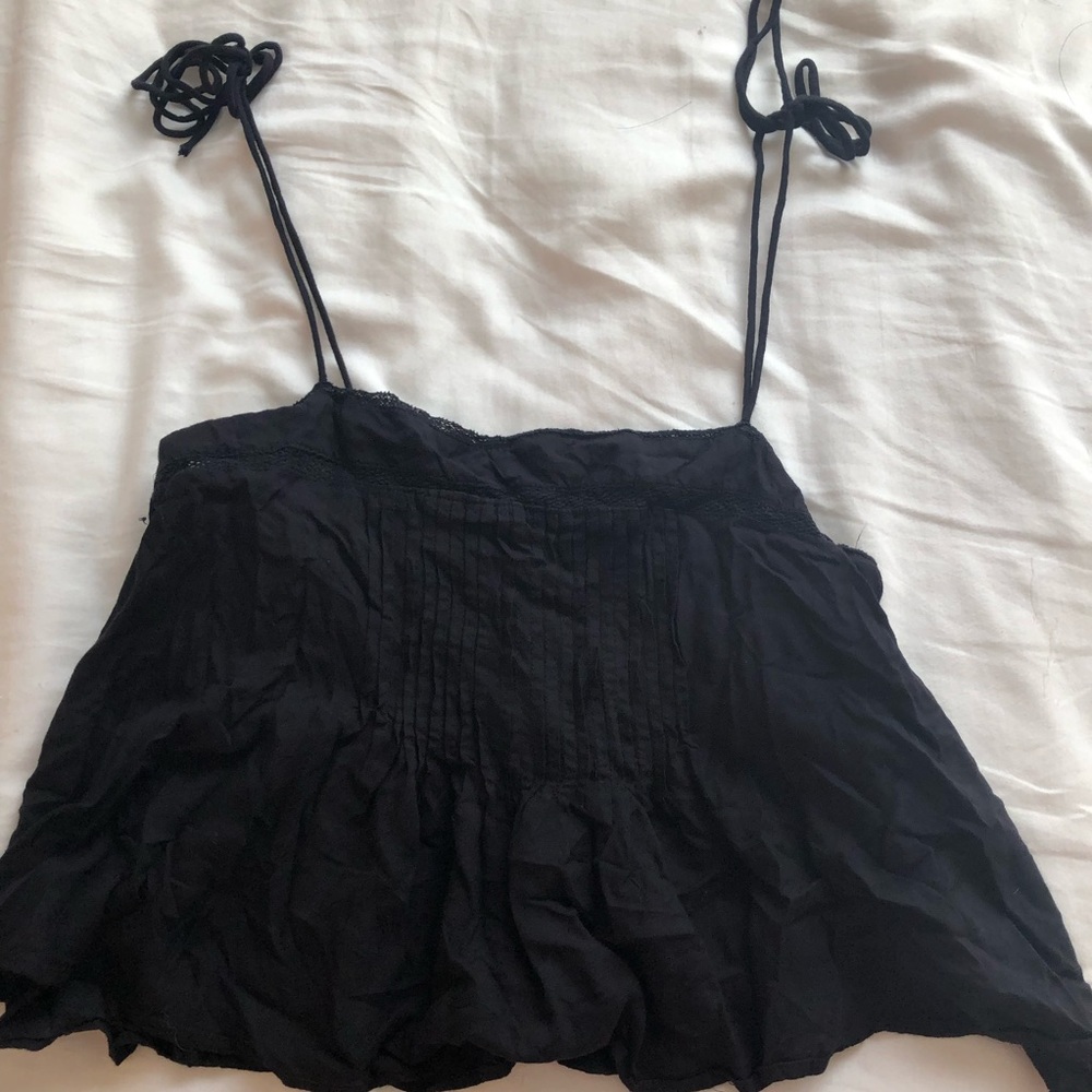 Black Cropped Tank Top